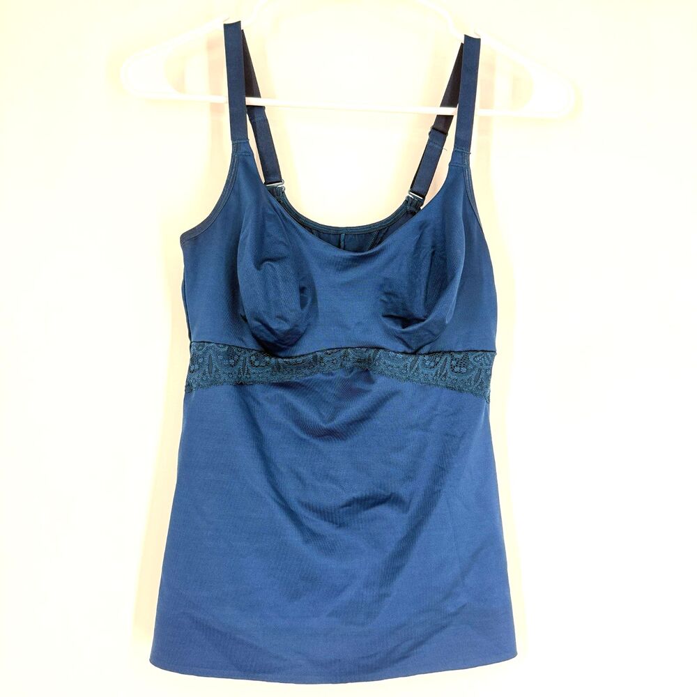 Ruby Ribbon Lace Cami #3024 Blue Shapewear Top Womens Size 36